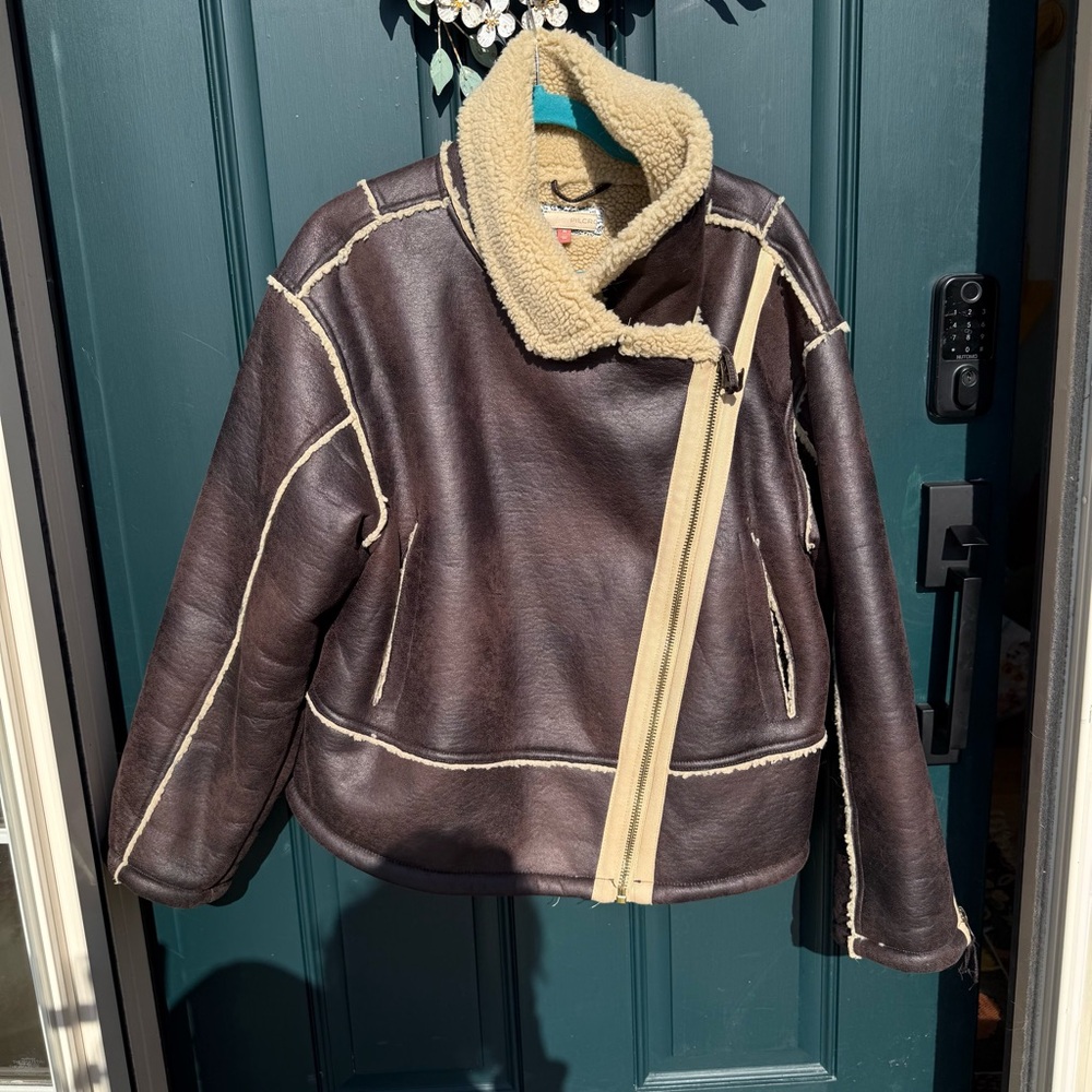 Pilcro Cream Shearling Jacket